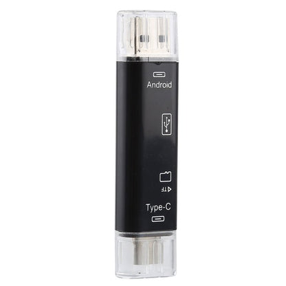 D - 188 3 in 1 TF & USB to Micro USB & Type - C Card Reader OTG Adapter Connector - ORIWHIZ