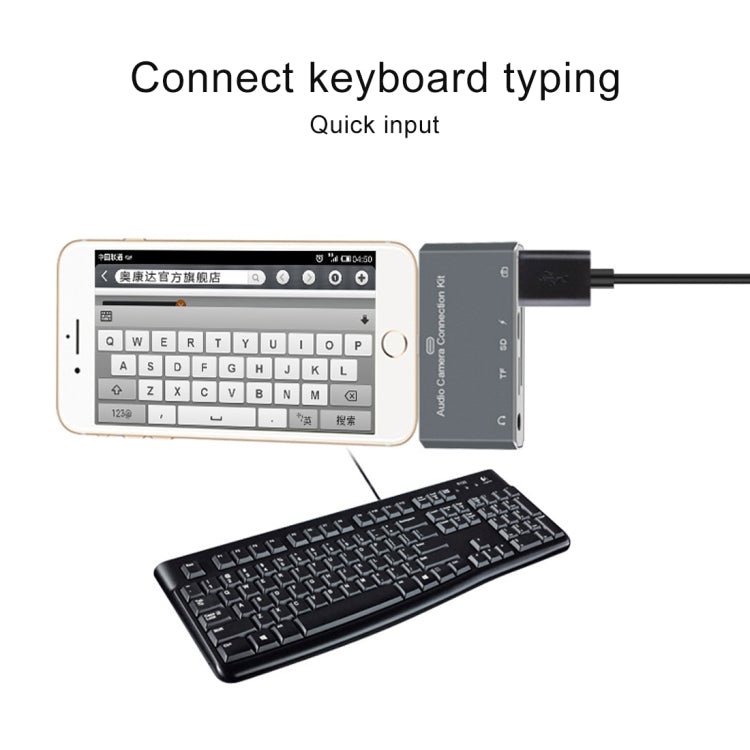 D - 198 5 in 1 8 Pin to USB HUB +USB - C / Type - C + 3.5mm Earphone + SD + TF Card Reader for MacBook, PC, Laptop, Smart Phones - ORIWHIZ
