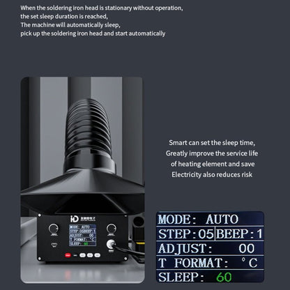 D - 201 2 in 1 Intelligent Constant Temperature Soldering Iron With Solder Smoking Absorber Tool,, US Plug, UK Plug, AU Plug, EU Plug - ORIWHIZ