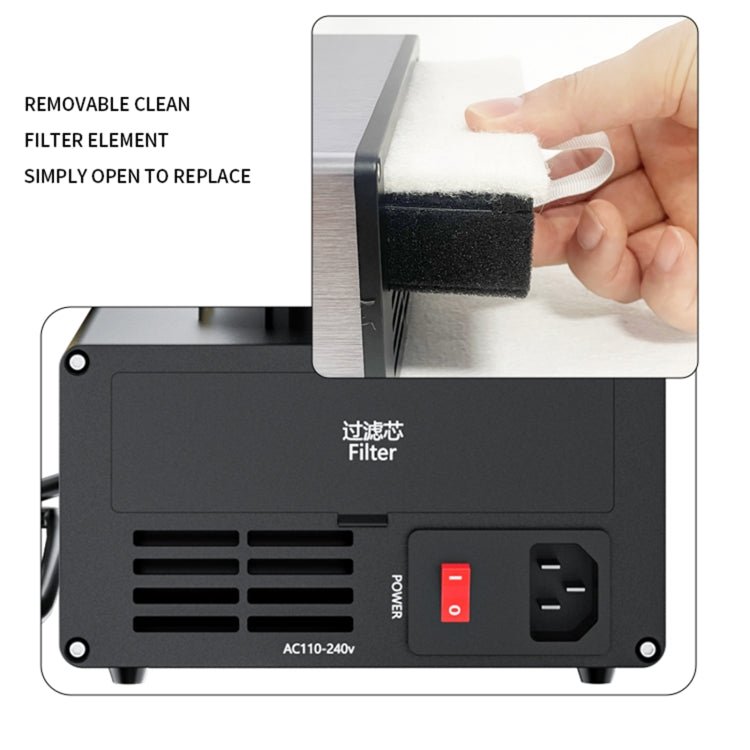 D - 201 2 in 1 Intelligent Constant Temperature Soldering Iron With Solder Smoking Absorber Tool,, US Plug, UK Plug, AU Plug, EU Plug - ORIWHIZ