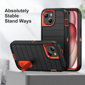 Defender Gen2 Rugged PC + Silicone Phone Case with Holder, For iPhone 15 - ORIWHIZ