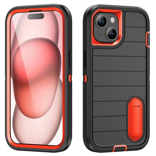 Defender Gen2 Rugged PC + Silicone Phone Case with Holder, For iPhone 15 - ORIWHIZ