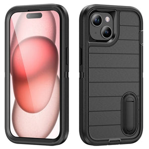 Defender Gen2 Rugged PC + Silicone Phone Case with Holder, For iPhone 15 Plus - ORIWHIZ