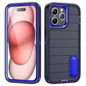 Defender Gen2 Rugged PC + Silicone Phone Case with Holder, For iPhone 15 Pro - ORIWHIZ