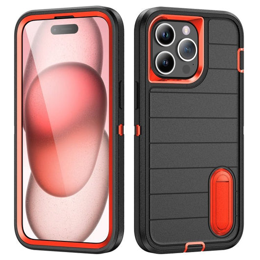 Defender Gen2 Rugged PC + Silicone Phone Case with Holder, For iPhone 15 Pro Max - ORIWHIZ