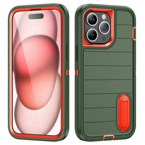 Defender Gen2 Rugged PC + Silicone Phone Case with Holder, For iPhone 15 Pro Max - ORIWHIZ