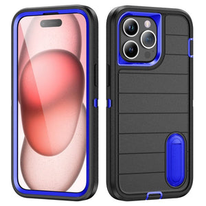 Defender Gen2 Rugged PC + Silicone Phone Case with Holder, For iPhone 15 Pro Max - ORIWHIZ