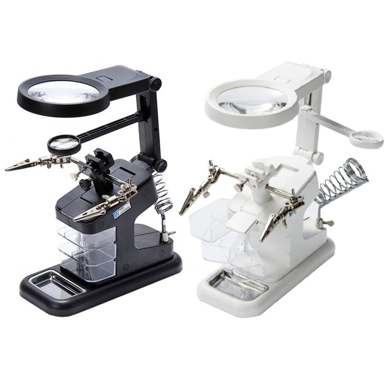 Desktop Multifunctional Chip Welding Repair Inspection Magnifying Glass with LED Light, 3 - 45X Black, 3 - 45X White - ORIWHIZ