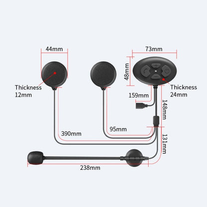 Dier DK12 800m Helmet Wireless Bluetooth Headset 5.0 Waterproof Double Motorcycle Call Headset With Intercom Function, DK12 - ORIWHIZConsumer ElectronicsMotorcycle Walkie TalkieWalkie Talkie