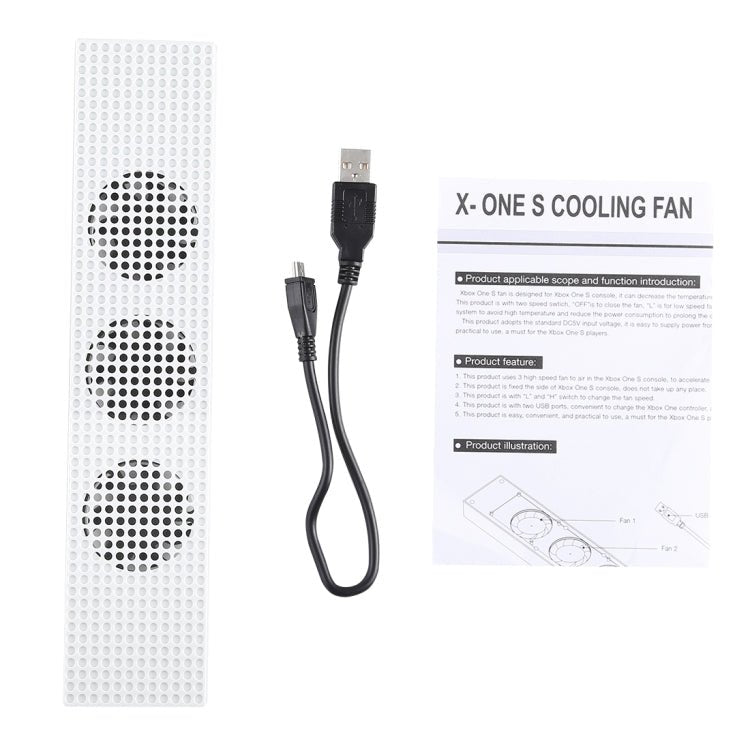 DOBE Game Console Cooling Fans with Dual USB Ports & Low/High Speed Switch for XBOX One S Console, For XBOX One S - ORIWHIZDOBEMicroSoft AccessoriesMicroSoft Accessories Charger & Power