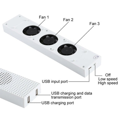 DOBE Game Console Cooling Fans with Dual USB Ports & Low/High Speed Switch for XBOX One S Console, For XBOX One S - ORIWHIZDOBEMicroSoft AccessoriesMicroSoft Accessories Charger & Power