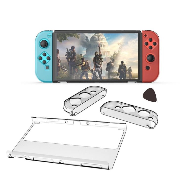 DOBE TNS - 1133B Host Protection Kit + Left And Right Handle Crystal Anti - Fall Protection Cover For Switch OLED, TNS - 1133B(Transparent Color) - ORIWHIZDOBENintendo AccessoriesNintendo Accessories Cases