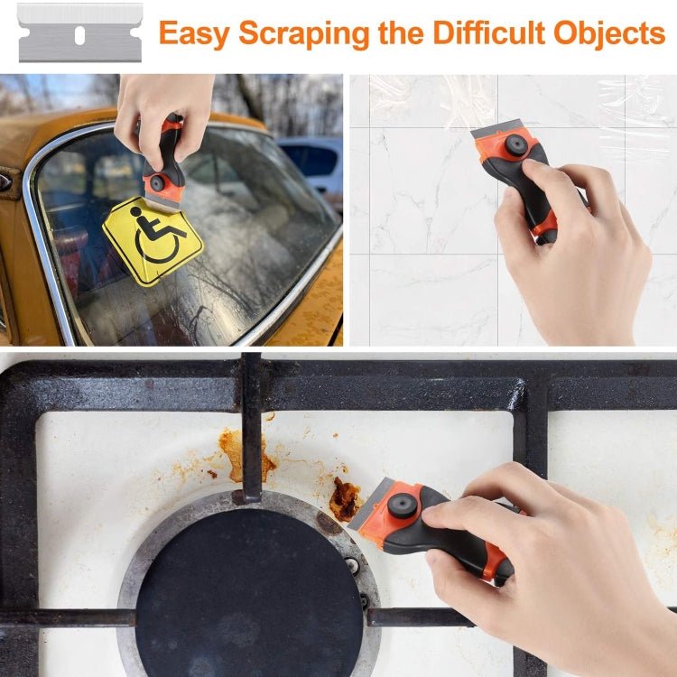 Double Headed Scraper Blade Glue Squeegee Remover Cleaner Tool, Double Headed (Orange), Double Headed (Blue), Double Headed (Yellow) - ORIWHIZ