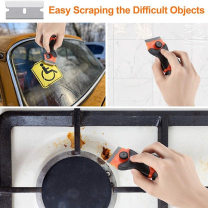 Double Headed Scraper Blade Glue Squeegee Remover Cleaner Tool, Double Headed (Orange), Double Headed (Blue), Double Headed (Yellow) - ORIWHIZ