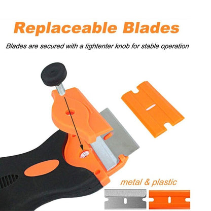 Double Headed Scraper Blade Glue Squeegee Remover Cleaner Tool, Double Headed (Orange), Double Headed (Blue), Double Headed (Yellow) - ORIWHIZ