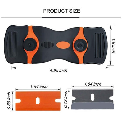 Double Headed Scraper Blade Glue Squeegee Remover Cleaner Tool, Double Headed (Orange), Double Headed (Blue), Double Headed (Yellow) - ORIWHIZ