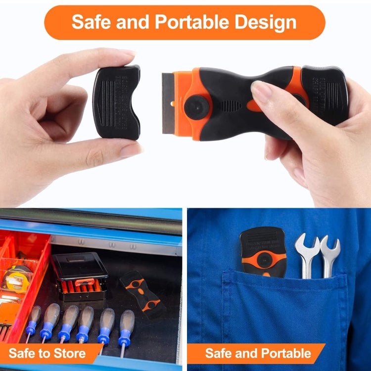 Double Headed Scraper Blade Glue Squeegee Remover Cleaner Tool, Double Headed (Orange), Double Headed (Blue), Double Headed (Yellow) - ORIWHIZ
