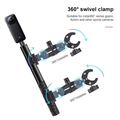 Dual Motorcycle Crab Clamps Handlebar Fixed Mount Selfie Stick, Double Dual - heads Crabs - ORIWHIZBicycle Handlebar MountDJI & Insta360 AccessoriesUniversal Mount & Holder