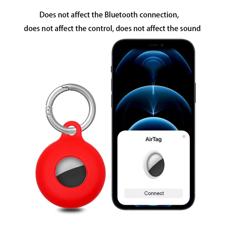 Dual - Side Hollow Anti - scratch Silicone Shockproof Protective Cover Case with Keychain Hook Loop, For AirTag - ORIWHIZ