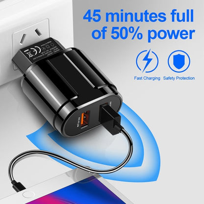 Dual USB Portable Travel Charger + 1 Meter USB to Micro USB Data Cable, US Plug - ORIWHIZ