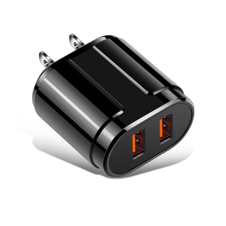 Dual USB Portable Travel Charger + 1 Meter USB to Micro USB Data Cable, US Plug - ORIWHIZ