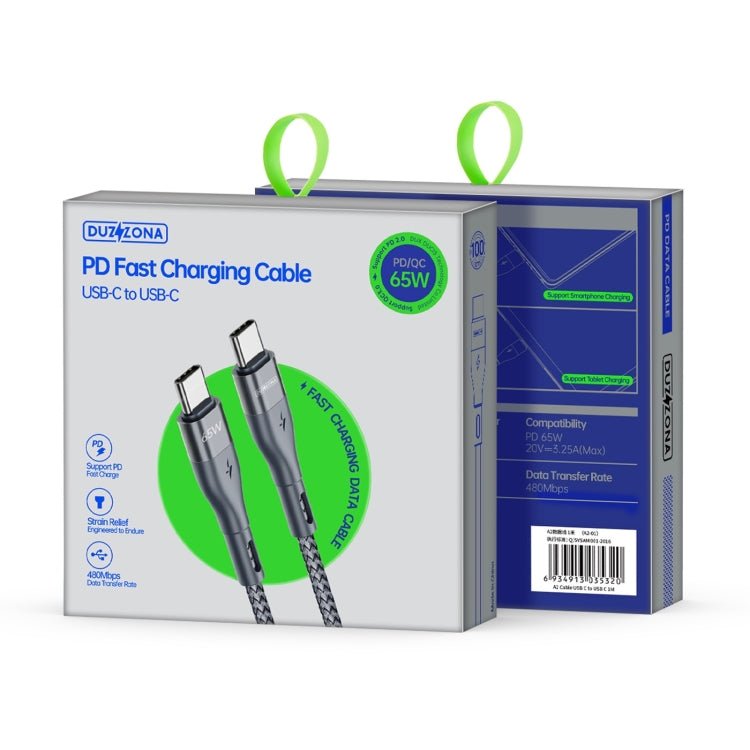 DUZZONA A2 PD 65W USB - C / Type - C to Type - C Fast Charging Data Cable, 2m Type - C to Type - C, 3m Type - C to Type - C - ORIWHIZ