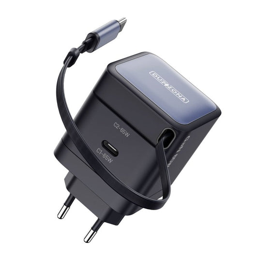 DUZZONA T10 PD 65W GaN Mini Type - C / USB - C Fast Charger with Cable, T10, EU Plug - ORIWHIZ