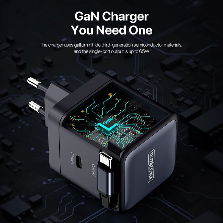 DUZZONA T10 PD 65W GaN Mini Type - C / USB - C Fast Charger with Cable, T10, EU Plug - ORIWHIZ