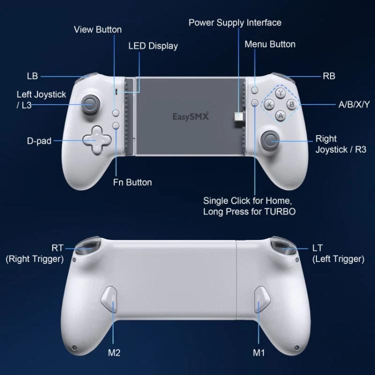 EasySMX M15 Mobile Gaming Controller For USB - C/Type - C Smartphones With Hall Effect sticks and Mechanical buttons, M15 - ORIWHIZApple AccessoriesController GamepadEasySMX