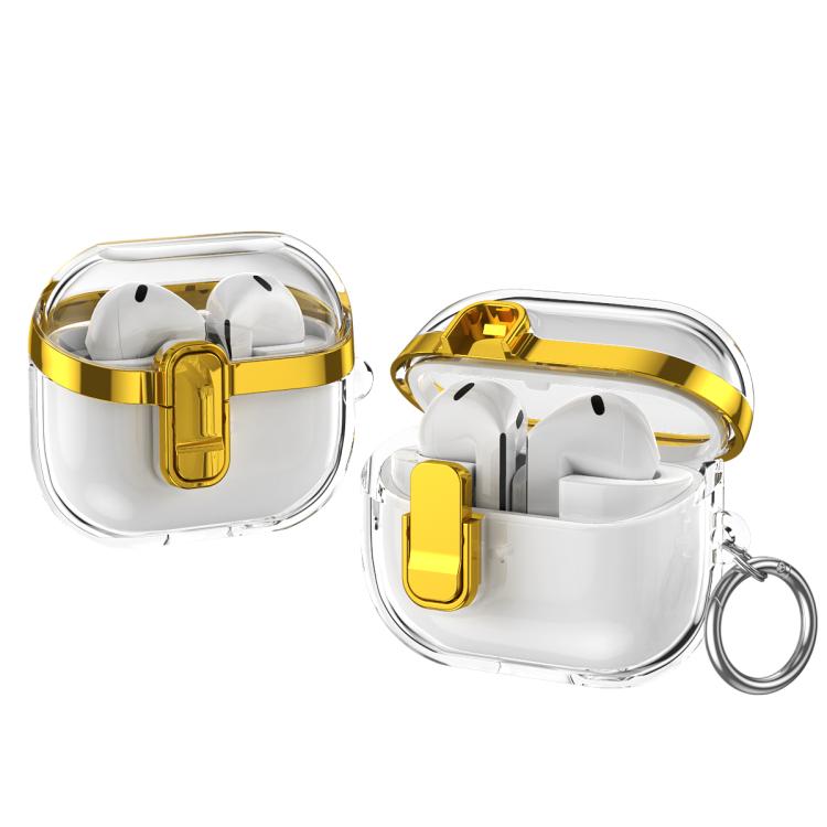 Electroplating Transparent Earphone Protective Case with Security Lock, For Samsung Galaxy Buds3 / 3 Pro - ORIWHIZ