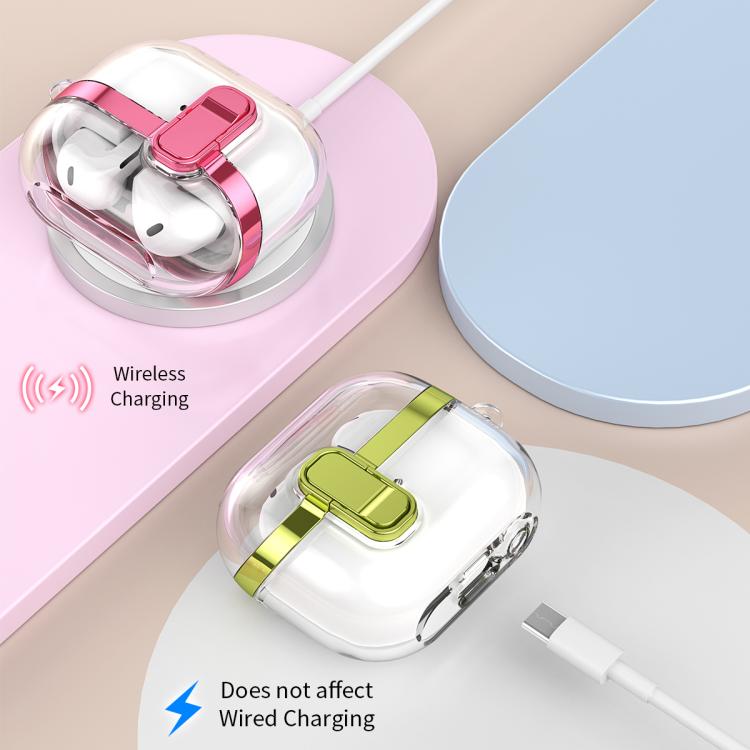 Electroplating Transparent Earphone Protective Case with Security Lock, For Samsung Galaxy Buds3 / 3 Pro - ORIWHIZ