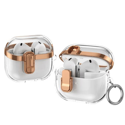 Electroplating Transparent Earphone Protective Case with Security Lock, For Samsung Galaxy Buds3 / 3 Pro - ORIWHIZ
