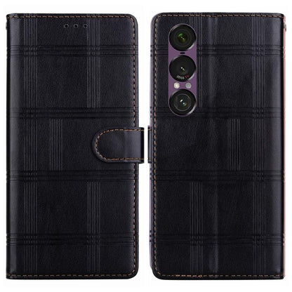 Embossed Checkered Leather Phone Case, For Sony Xperia 1 VII, For Sony Xperia 10 VI, For Sony Xperia 1 VI - ORIWHIZMobile AccessoriesSonySony Cases