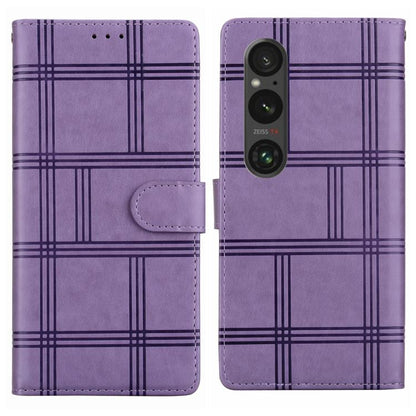 Embossed Checkered Leather Phone Case, For Sony Xperia 1 VII, For Sony Xperia 10 VI, For Sony Xperia 1 VI - ORIWHIZMobile AccessoriesSonySony Cases