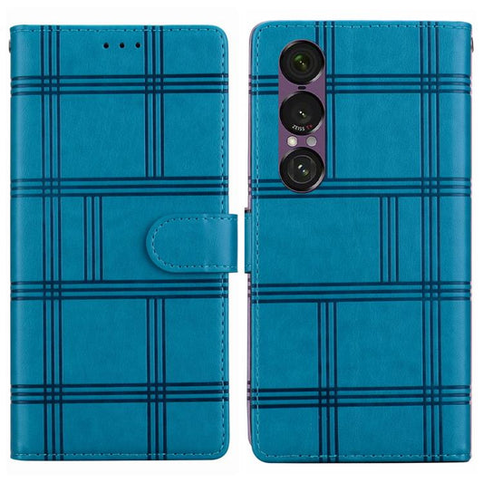 Embossed Checkered Leather Phone Case, For Sony Xperia 1 VII, For Sony Xperia 10 VI, For Sony Xperia 1 VI - ORIWHIZMobile AccessoriesSonySony Cases