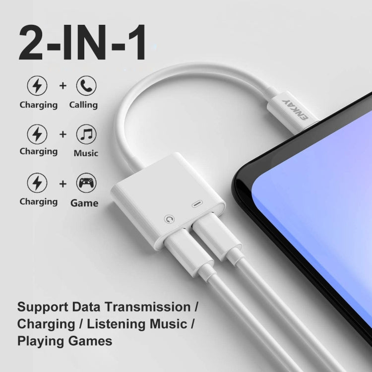 ENKAY ENK - AT105 USB - C / Type - C to Dual Type - C Headphone & Charging Adapter Data Cable - ORIWHIZ