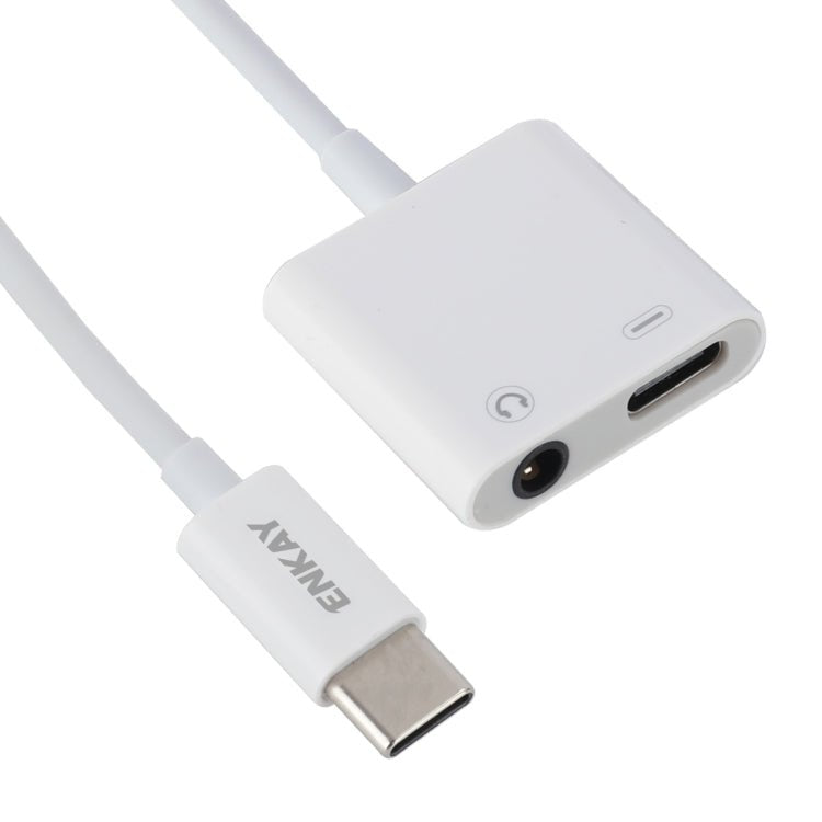 ENKAY ENK - AT106 USB - C / Type - C to 3.5mm Audio + Type - C Headphone & Charging Adapter Data Cable - ORIWHIZ