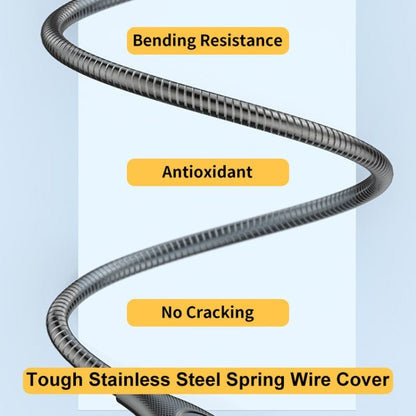 ENKAY ENK - CB129 PD 65W Type - C to Type - C Carbon Steel Hose Spring Fast Charging Data Cable, Length 1m, 1m Type - C to Type - C - ORIWHIZ