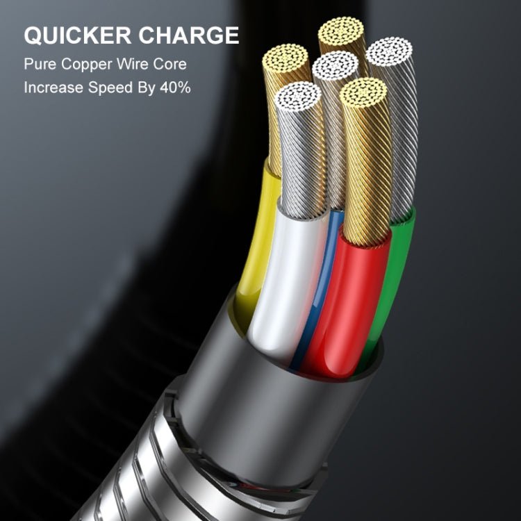 ENKAY ENK - CB129 PD 65W Type - C to Type - C Carbon Steel Hose Spring Fast Charging Data Cable, Length 1m, 1m Type - C to Type - C - ORIWHIZ
