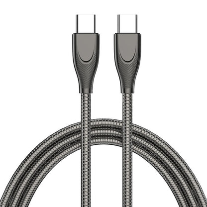 ENKAY ENK - CB129 PD 65W Type - C to Type - C Carbon Steel Hose Spring Fast Charging Data Cable, Length 1m, 1m Type - C to Type - C - ORIWHIZ
