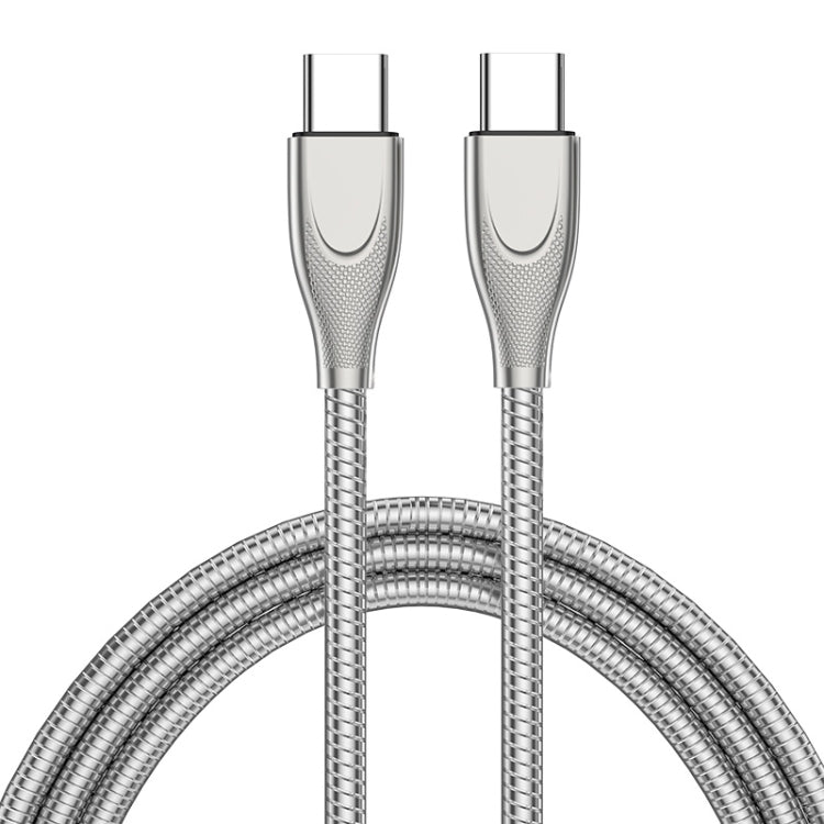 ENKAY ENK - CB129 PD 65W Type - C to Type - C Carbon Steel Hose Spring Fast Charging Data Cable, Length 1m, 1m Type - C to Type - C - ORIWHIZ