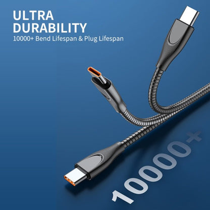 ENKAY ENK - CB129 PD 65W Type - C to Type - C Carbon Steel Hose Spring Fast Charging Data Cable, Length 1m, 1m Type - C to Type - C - ORIWHIZ