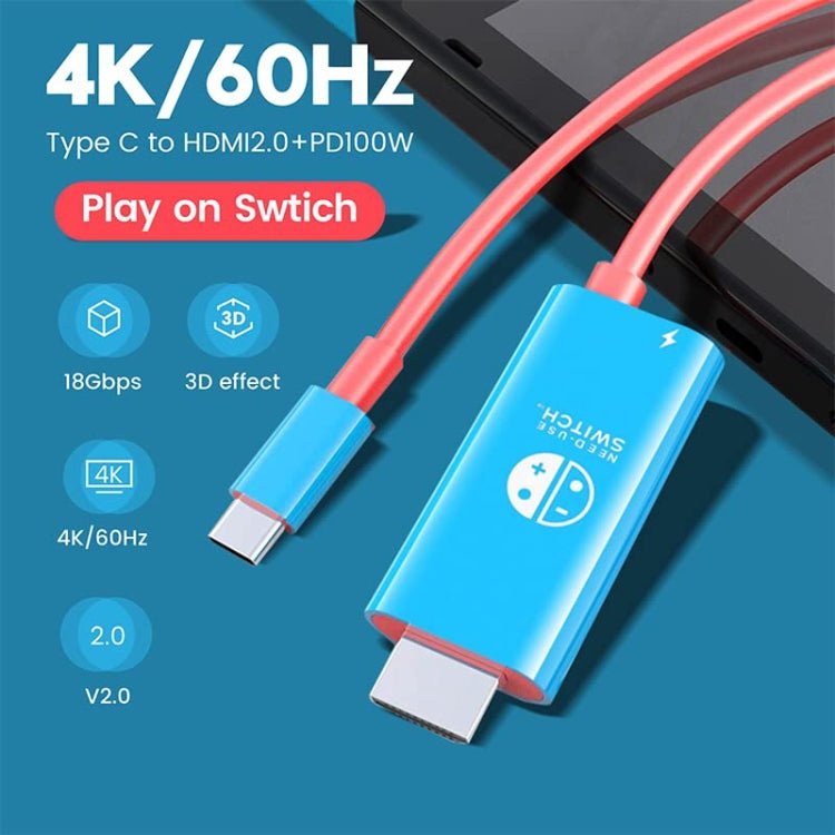 ENKAY ENK - CB136 6.6Ft. Type - C to HDMI Conversion Cable for Switch 4K HD Projection TV, HDMI Conversion Cable - ORIWHIZENKAYNintendo AccessoriesNintendo Accessories Adapter