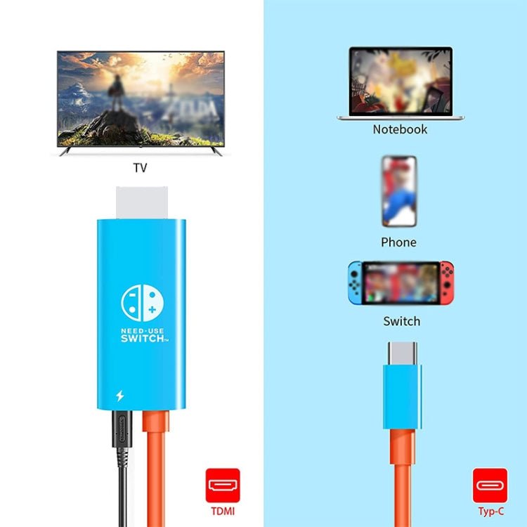 ENKAY ENK - CB136 6.6Ft. Type - C to HDMI Conversion Cable for Switch 4K HD Projection TV, HDMI Conversion Cable - ORIWHIZENKAYNintendo AccessoriesNintendo Accessories Adapter