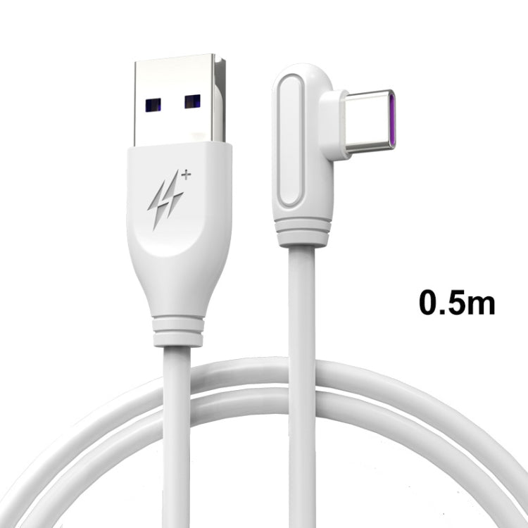 ENKAY Hat - Prince ENK - CB109 5A USB to USB - C / Type - C 90 Degree Elbow Silicone Data Sync Fast Charging Cable, 0.5m, 1m - ORIWHIZ
