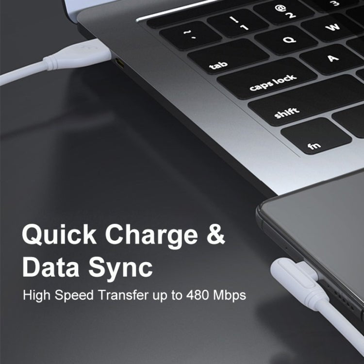 ENKAY Hat - Prince ENK - CB109 5A USB to USB - C / Type - C 90 Degree Elbow Silicone Data Sync Fast Charging Cable, 0.5m, 1m - ORIWHIZ