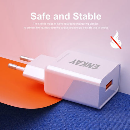 ENKAY Hat - Prince T006 - 1 18W 3A QC3.0 Fast Charging Power Adapter EU Plug Portable Travel Charger, With 3A 1m 8 Pin Cable, With 3A 1m Type - C Cable, With 3A 1m Micro USB Cable - ORIWHIZ