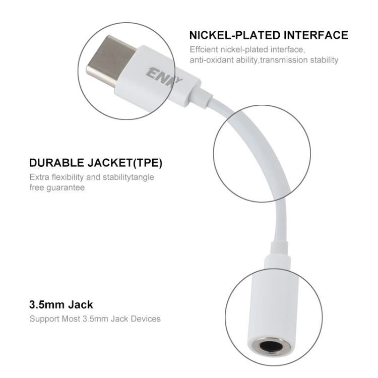 ENKAY USB - C / Type - C to 3.5mm Aux Adapter Digital Decoding Audio Cable - ORIWHIZ