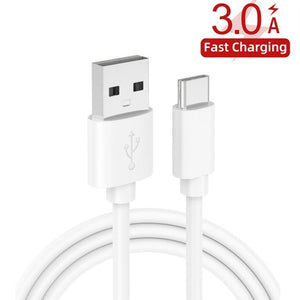 F002C QC3.0 USB + USB 2.0 LED Digital Display Fast Charger with USB to Type - C Data Cable, EU Plug, EU Plug + Type - C Cable - ORIWHIZ