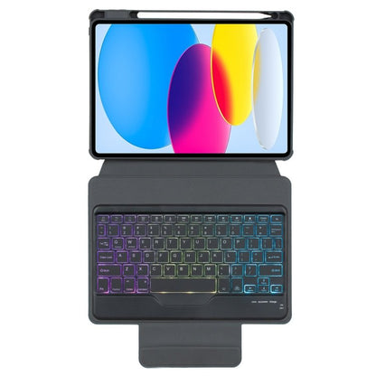 F10BS 360 Rotation Acrylic Transparent Bluetooth Keyboard Leather Case With Backlight, F10BS - ORIWHIZApple AccessoriesiPad KeyboardiPad Keyboard Universal